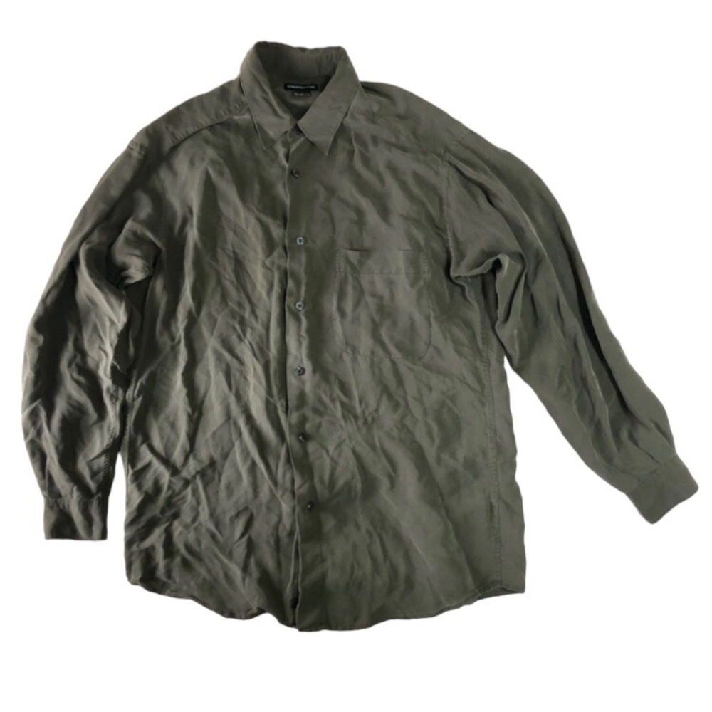 Claiborne Sage Green Silk Button Down